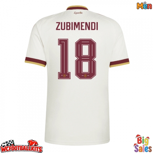 Spain Martin Zubimendi #18 Replica Away Stadium Shirt World Cup 2026 Short Sleeve